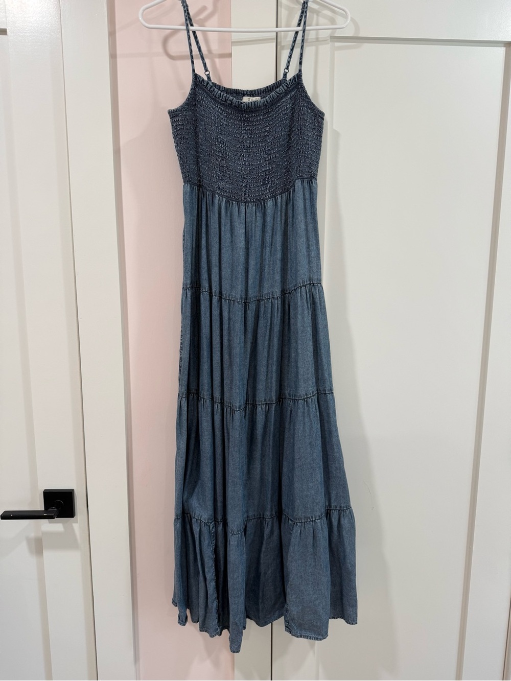 Z supply Smocked Chambray Maxi Dress in Blue